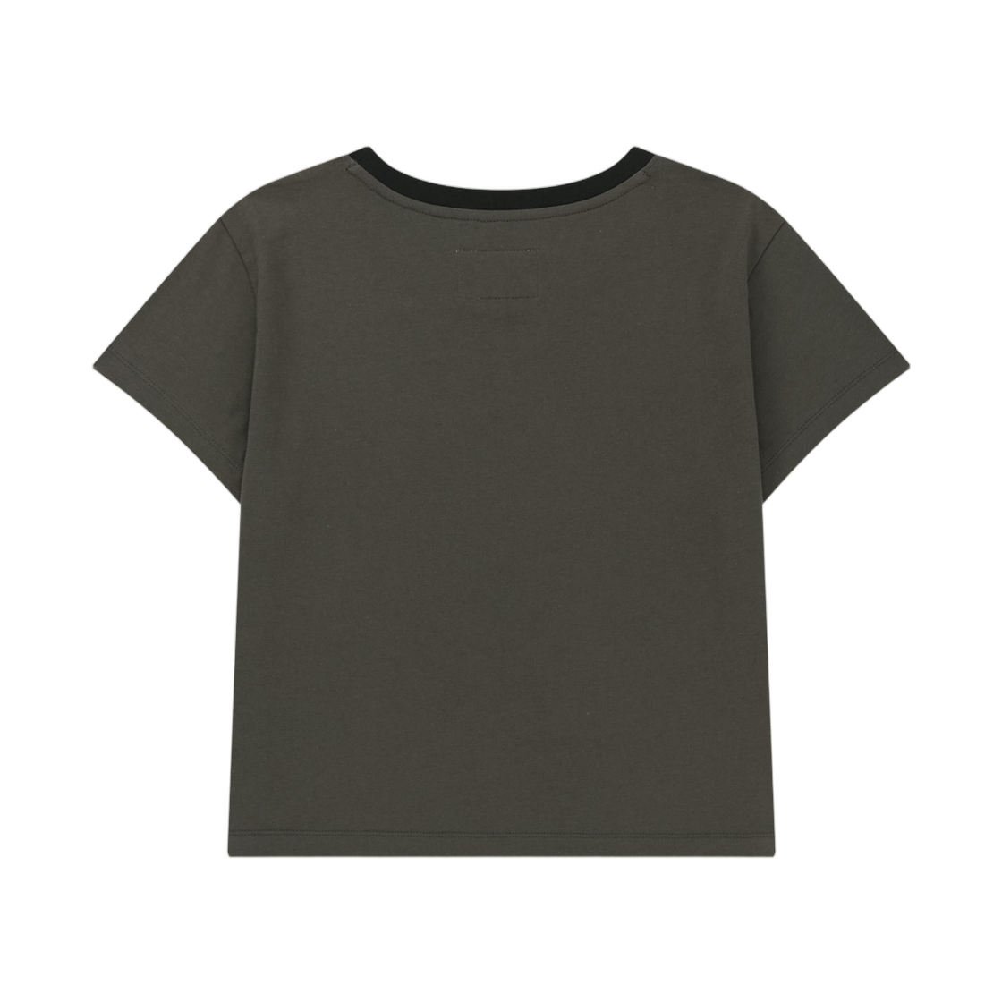 (W) 마뗑킴 토날 립 로고 크롭 탑 차콜((W) Matin Kim Tonal Rib Logo Crop Top In Charcoal) - 2