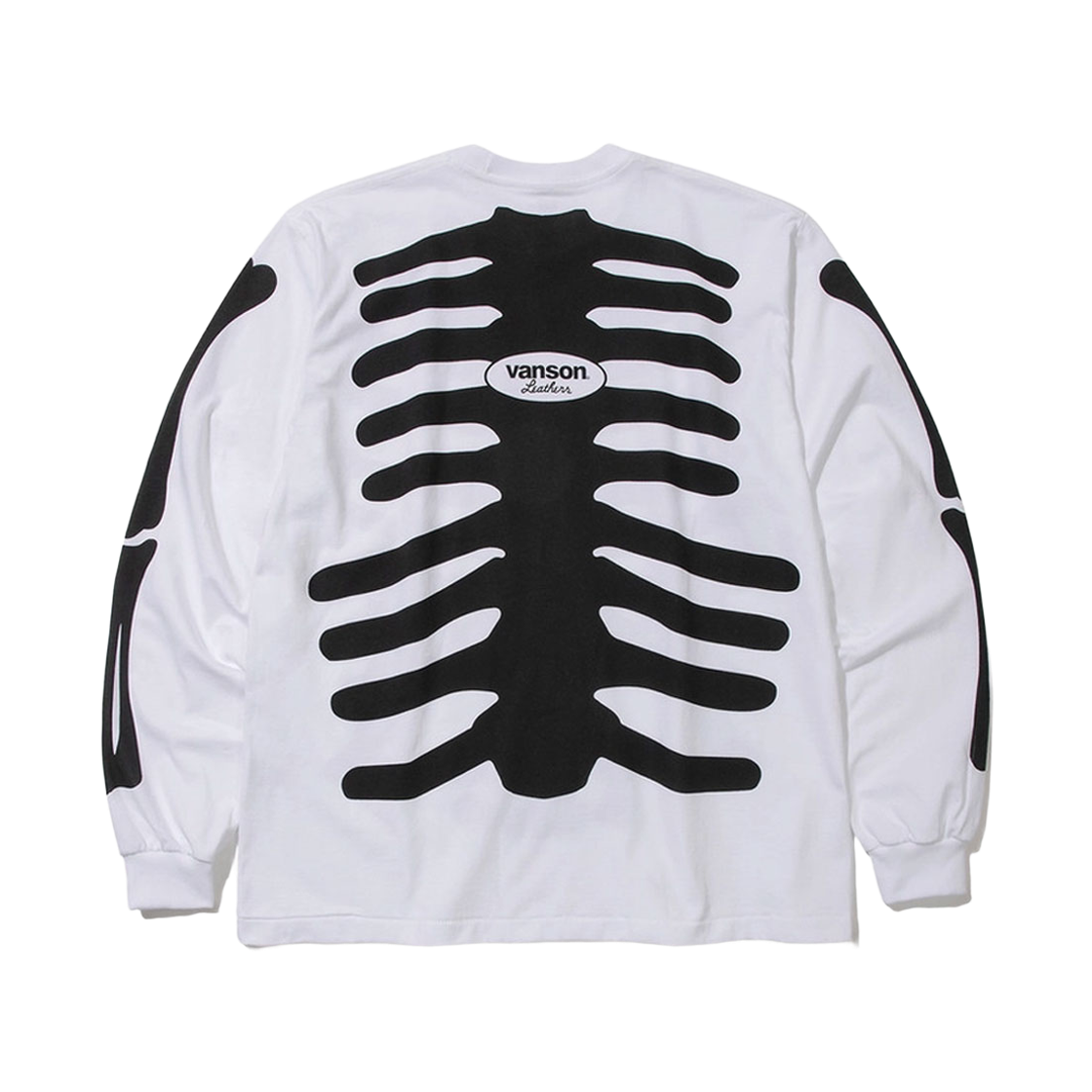 벤슨 레더 카툰 스타일 본 롱 슬리브 티셔츠 / 화이트(Vanson Leathers Cartoon Style Bone Long Sleeve T-shirt / White) - 2