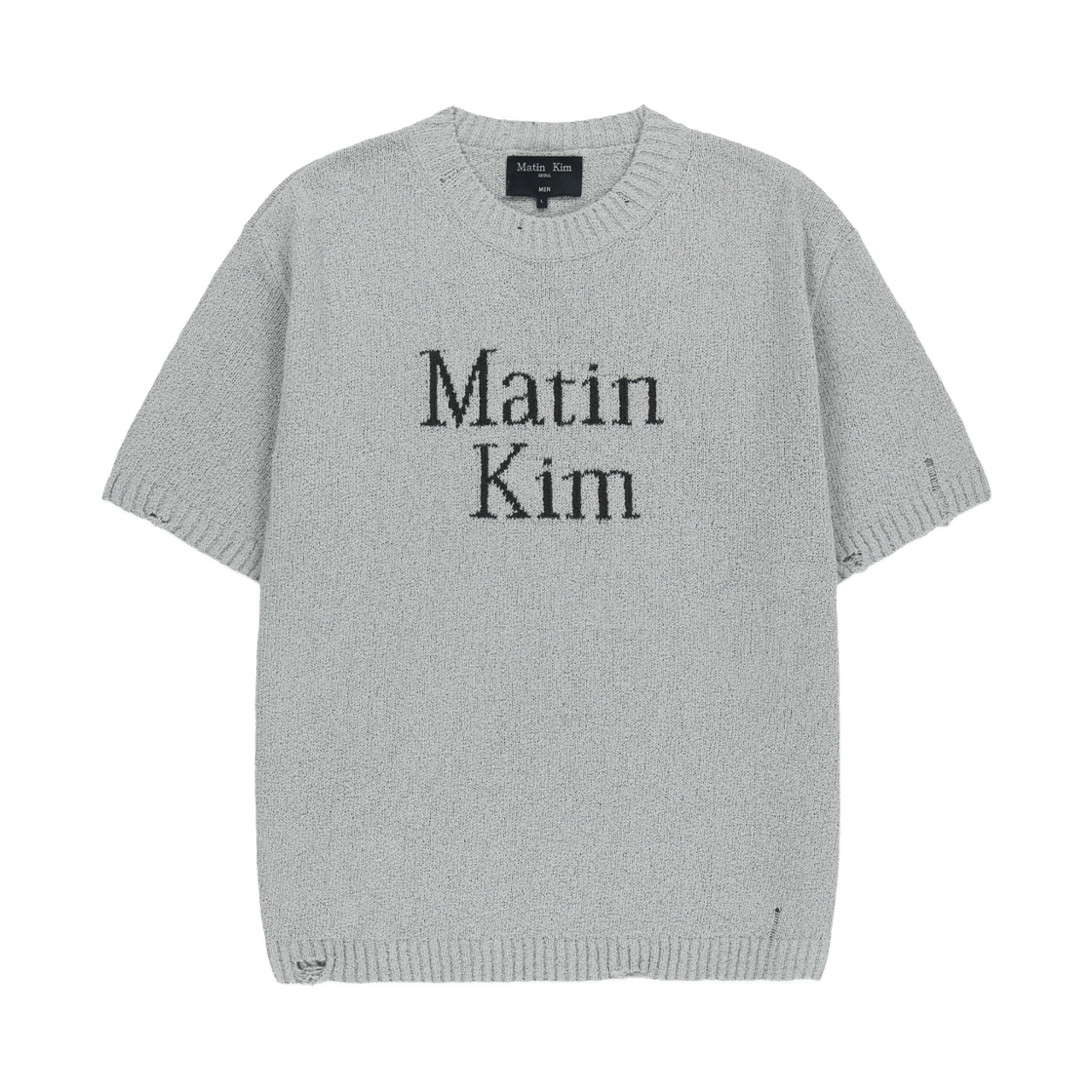 MK2634PO507HLG Matin Kim Half Sleeve Logo Pullover In Light Grey