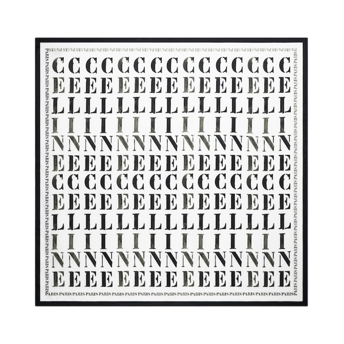 2AW903J54-GFP9 Celine Square in Silk Twill Optic White Black