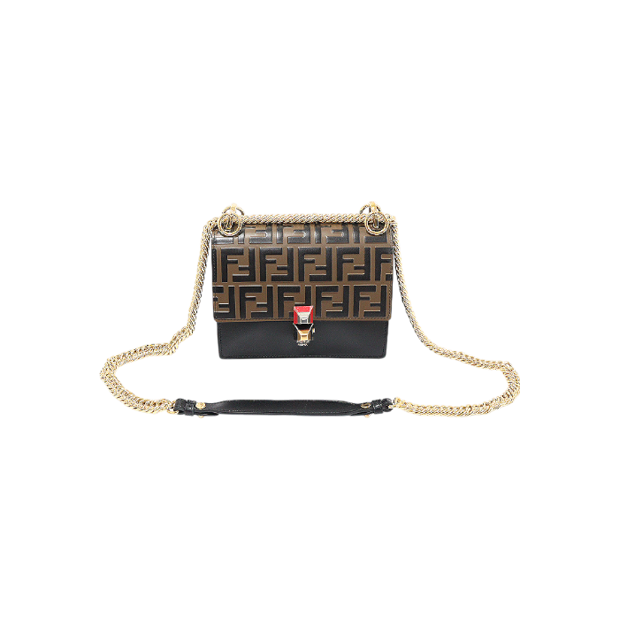 펜디 8M0381 블랙 카프스킨 FF로고 체인 캔아이 스몰 숄더백(Fendi 8M0381 Black Calfskin FF Logo Chain Small Shoulder Bag)
