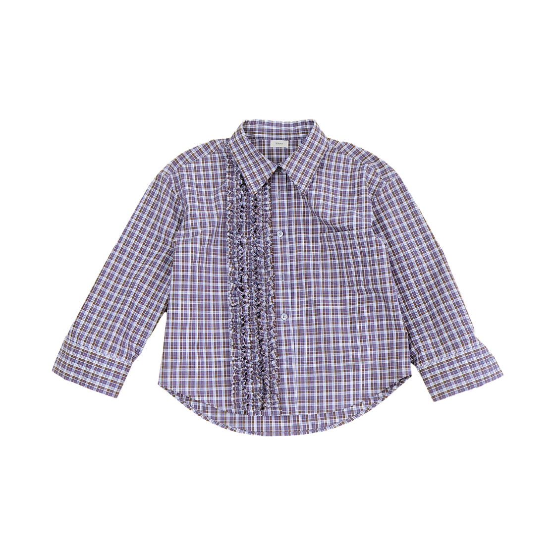 키코지 가든 러플 셔츠 브라운(kikozy Garden Ruffle Shirt Brown) - 1