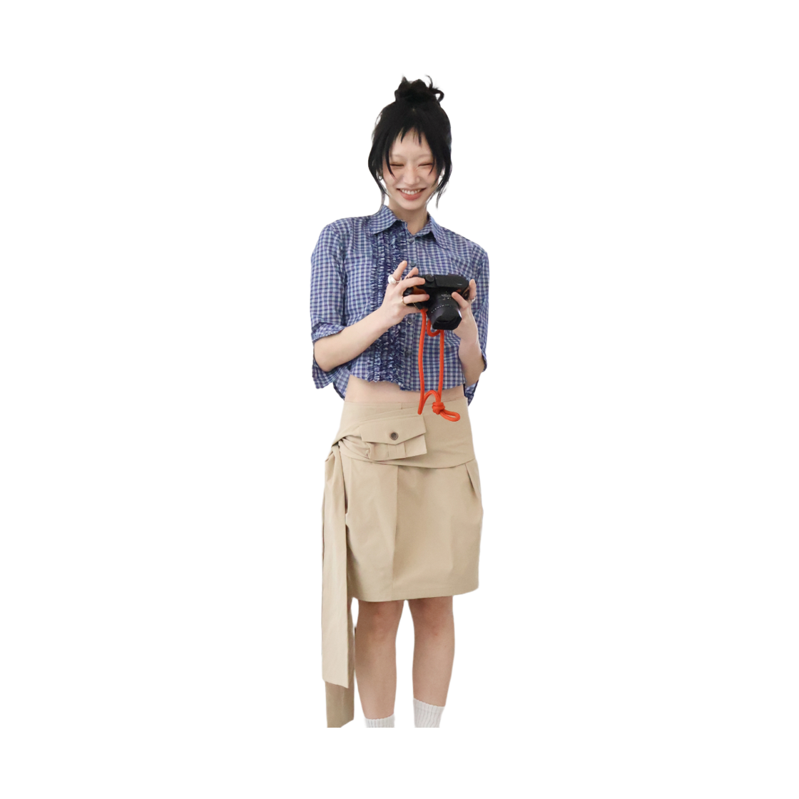 키코지 포켓 핀턱 미디 스커트(kikozy Pocket Pintuck Midi Skirt) - 2