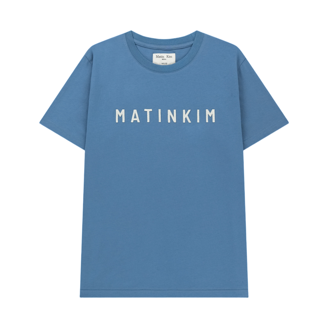 MK2634TS022MBL (W) Matin Kim Applique Felt Logo Top In Blue