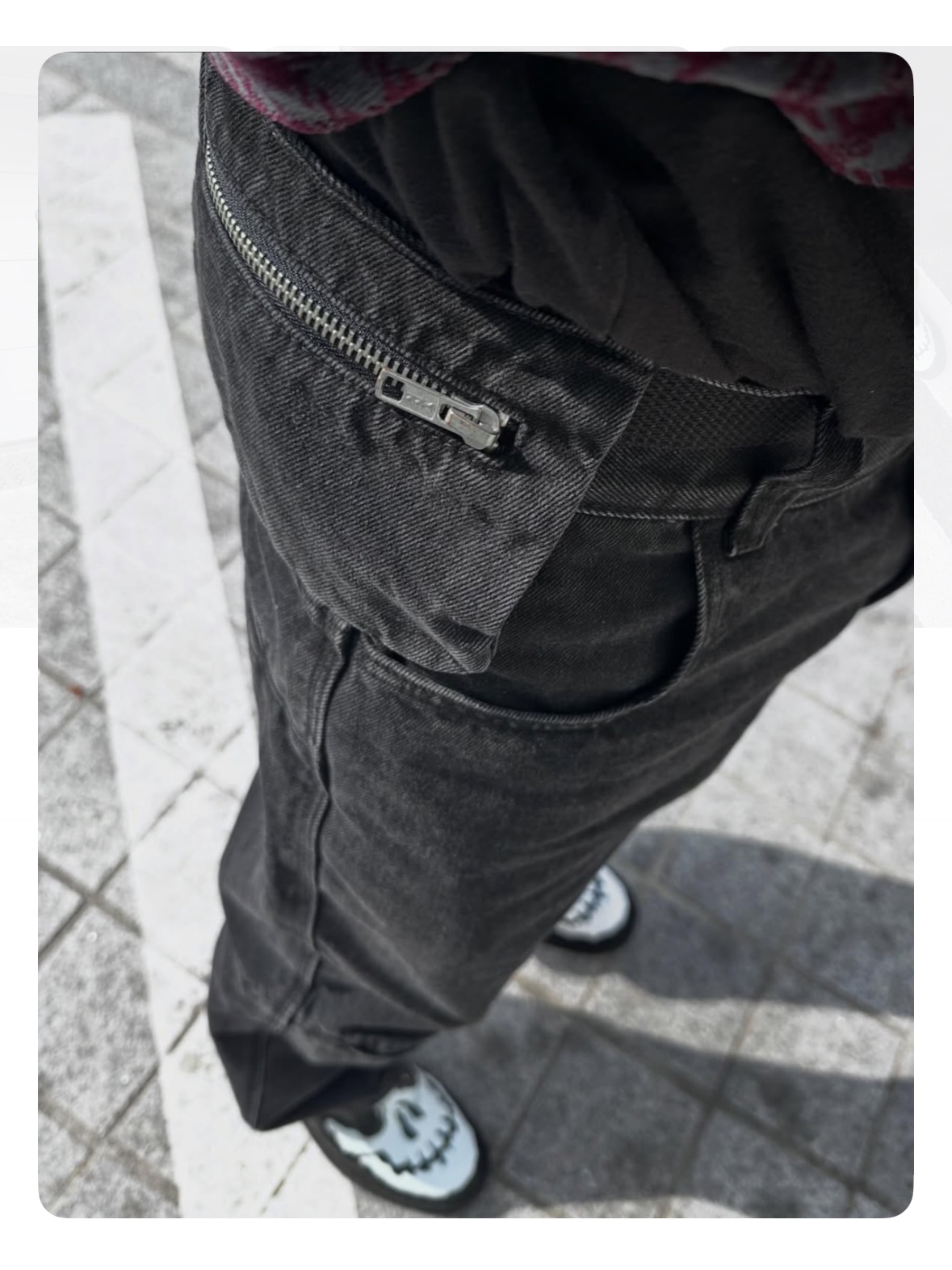 Dr. Martens x Supreme 1461 3-Eye Shoe Black - 25FW, Our Legacy Shrunken Fullzip Merlot Houndini Check Velour 착용 스타일 - 4