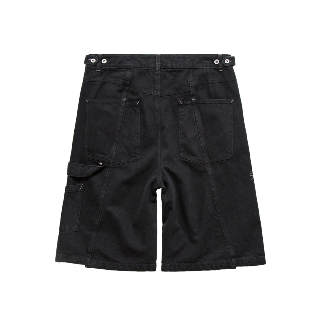 폴리테루 1/2 해머 데님 팬츠 워시드 블랙(Polyteru 1/2 Hammer Denim Pants Washed Black) - 2