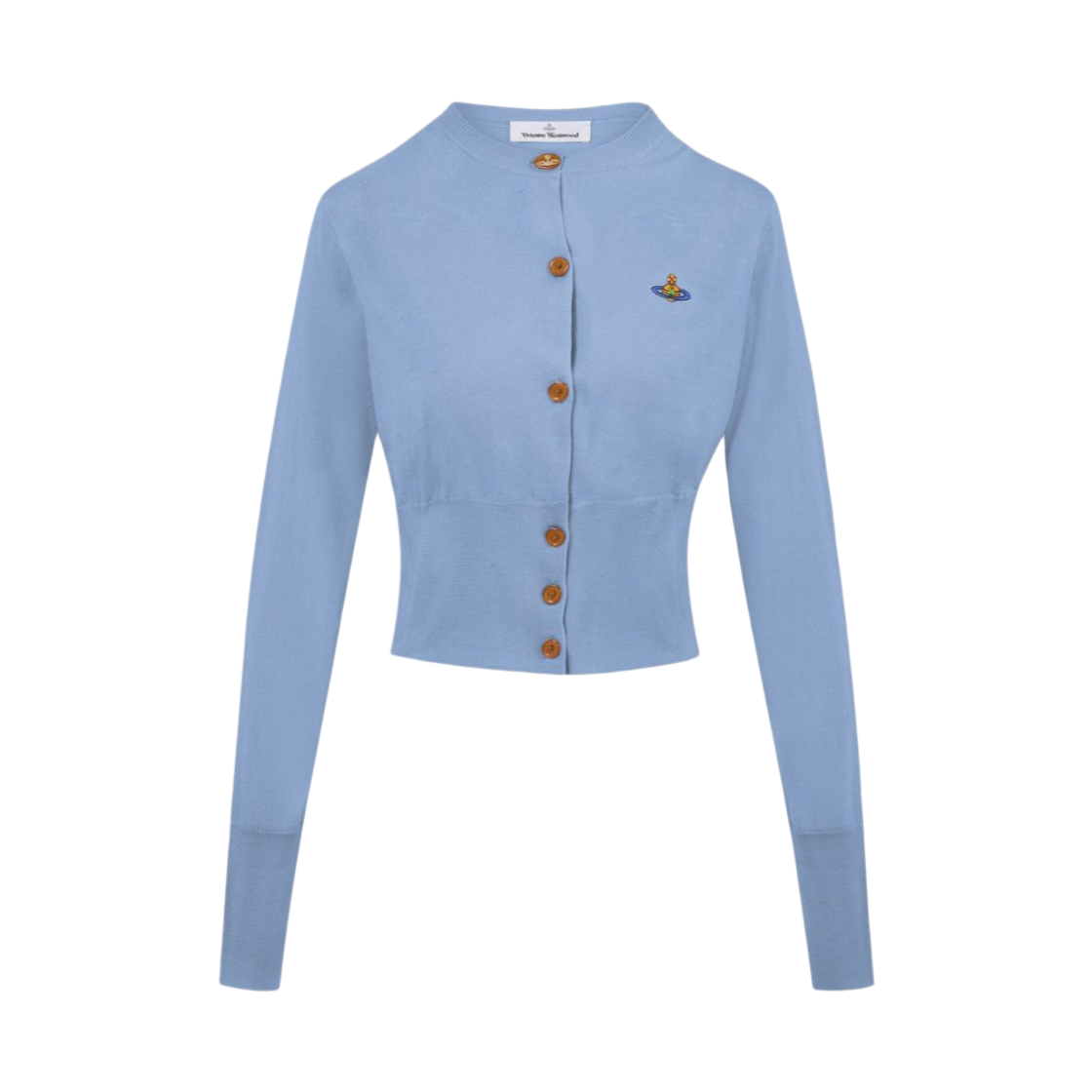 1803002U-Y003F-K404 (W) Vivienne Westwood Bea Cropped Cardigan Light Blue