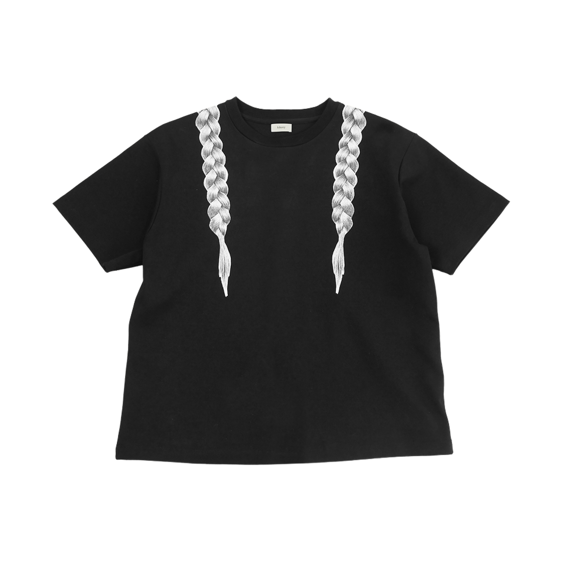 키코지 블론드 헤어 프린팅 티셔츠 블랙(kikozy Blonde Hair Printing T-shirt Black) - 1