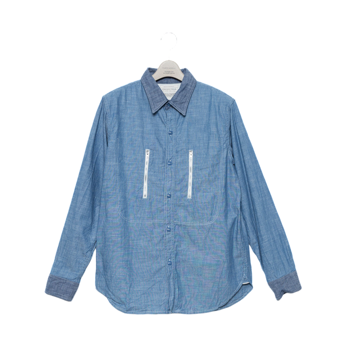 풀카운트 x 후미토 간류 와토 개더드 벤틸레이티드 포켓 셔츠 인디고(Fullcount x Fumito Ganryu Watteau Gathered Ventilated Pocket Shirt Indigo)