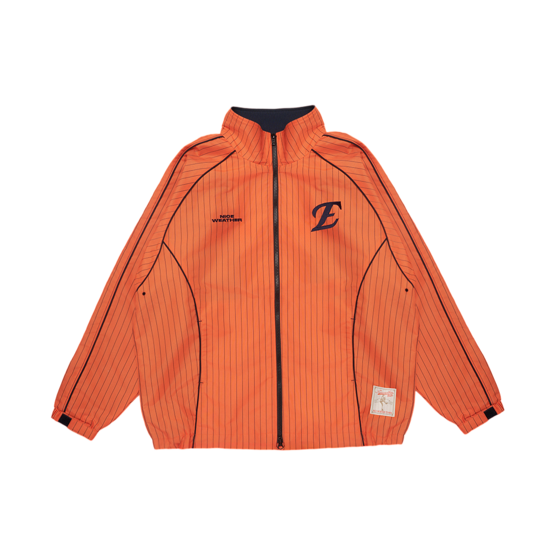 한화 이글스 x 나이스웨더 핀스트라이프 윈드 자켓 오렌지(Hanwha Eagles x Nice Weather Pinstripe Wind Jacket Orange)