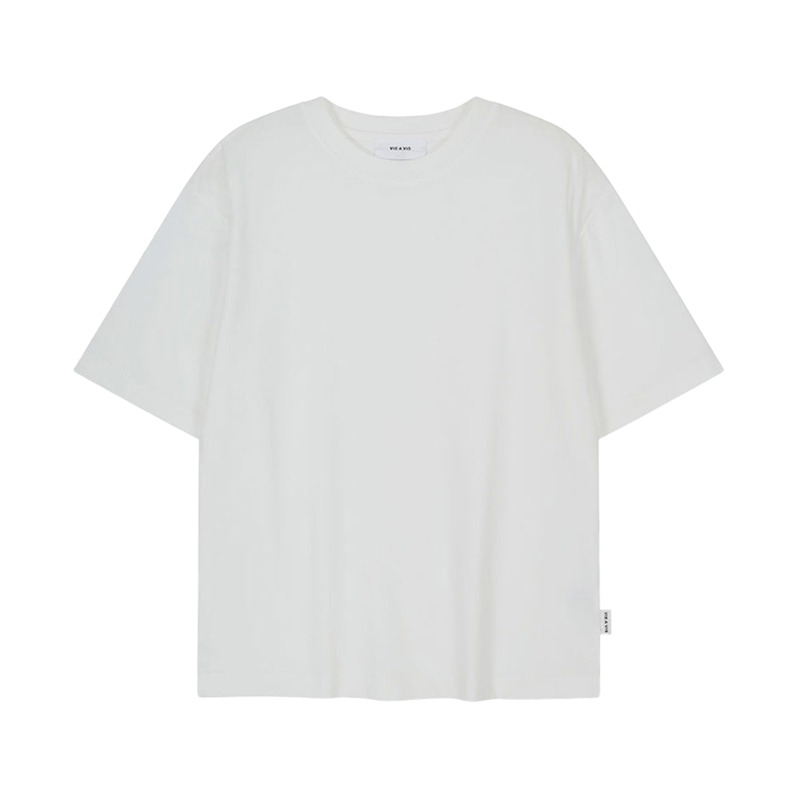 비자비 하프 슬리브드 티셔츠 인 코튼 더블 저지 거즈 화이트(VIS A VIS Half Sleeved Tee Shirt In Cotton Double Jersey Gause White)
