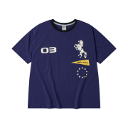 AMOU Sporty Horse Half T-Shirts Purple