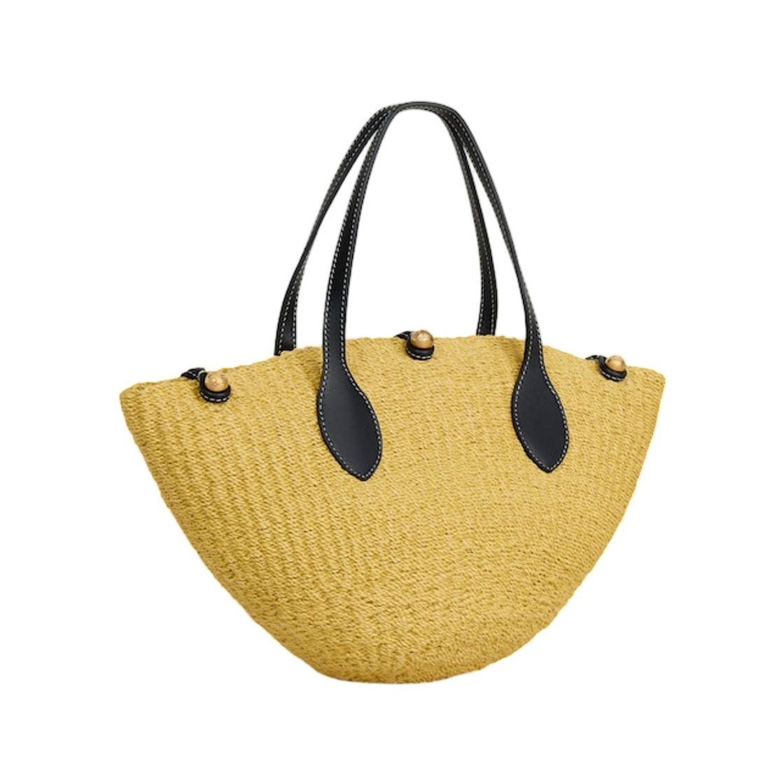 셀린느 스몰 트리옹프 비즈 베스킷 사이잘 앤 카프스킨 내츄럴 블랙(Celine Small Triomphe Beads Basket in Sisal and Calfskin Natural Black) - 2
