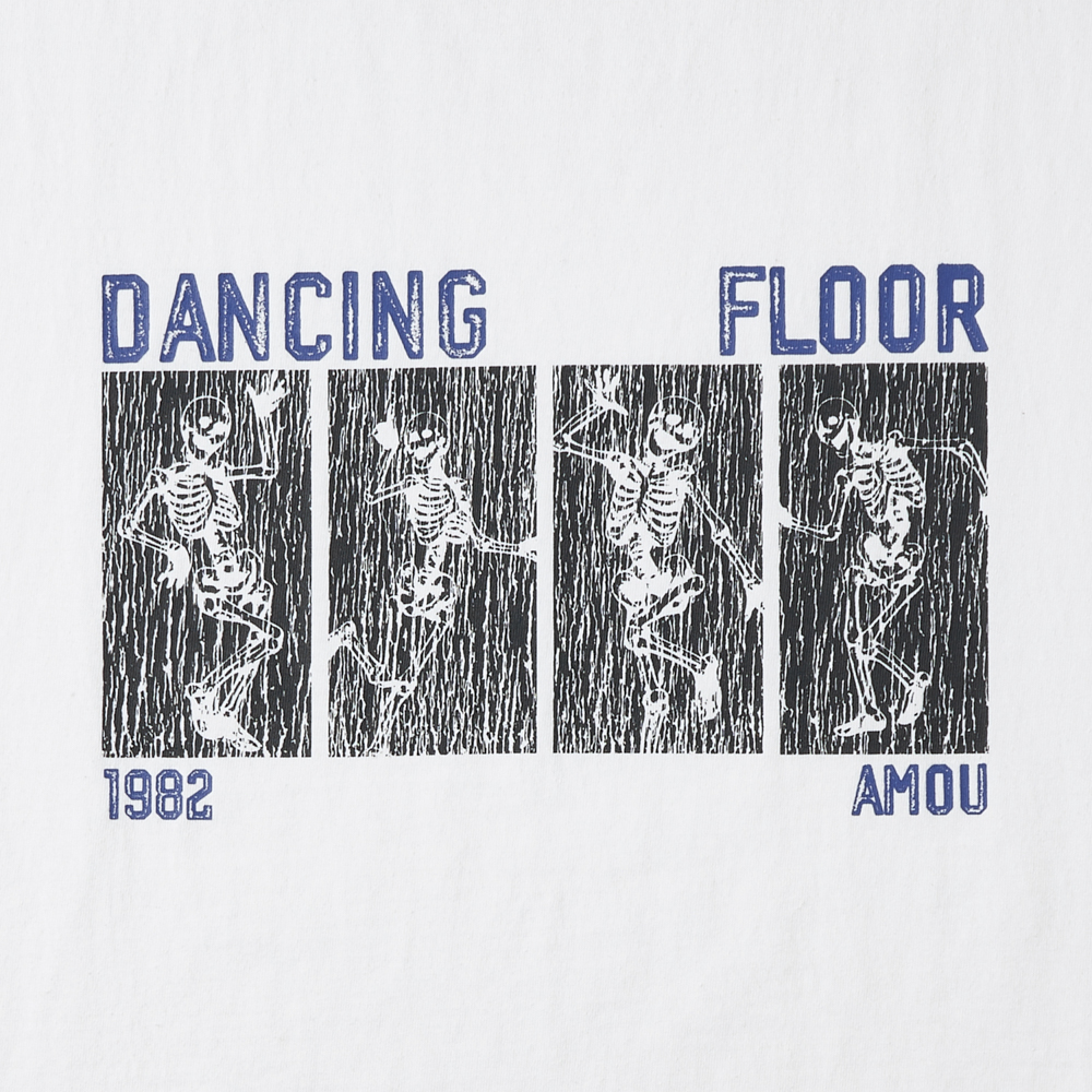 아모우 댄싱 스컬 하프 티셔츠 화이트(AMOU Dancing Skull Half T-Shirts White) - 3