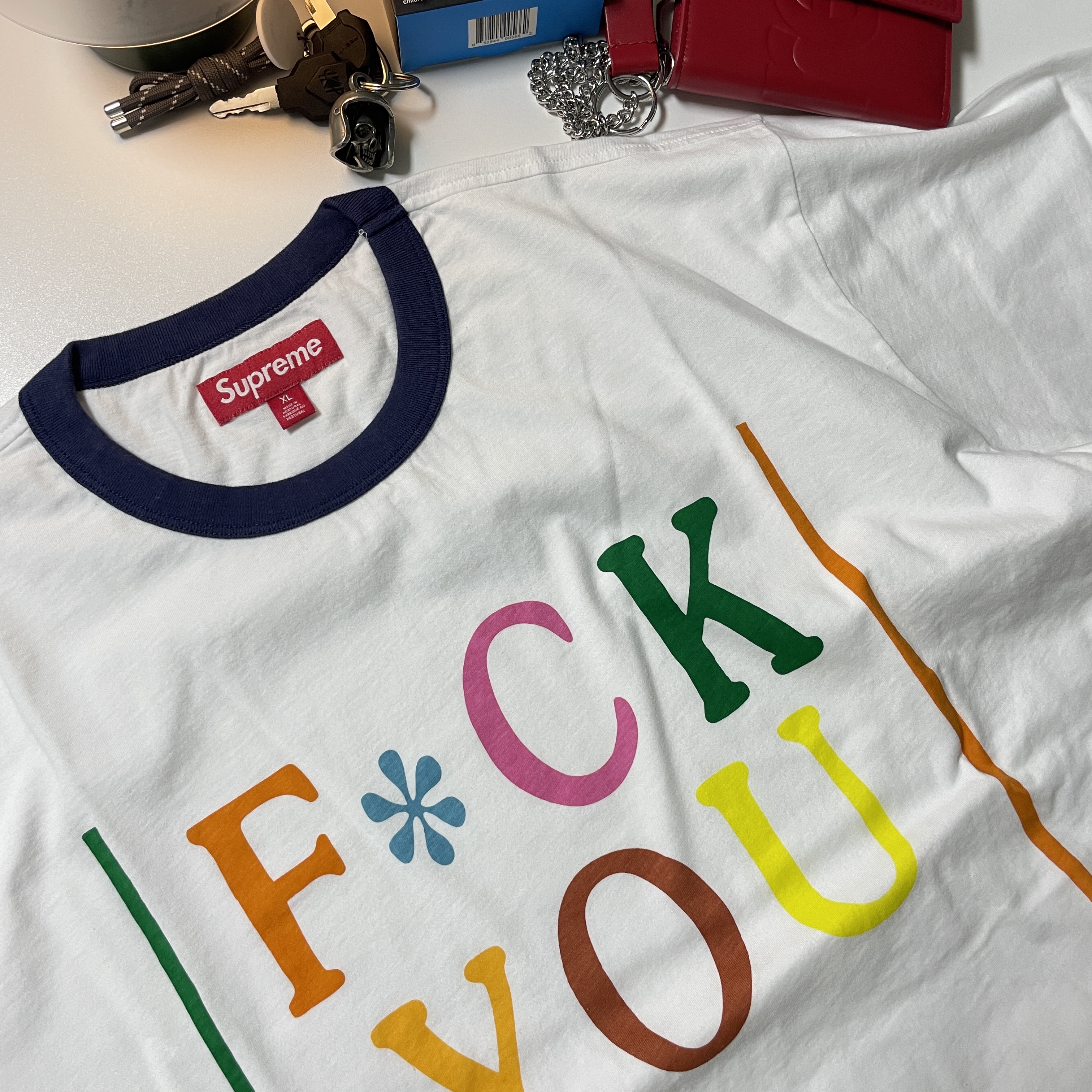 Supreme x Mike Kelley Ringer T-Shirt White - 26SS 착용 스타일 - 1