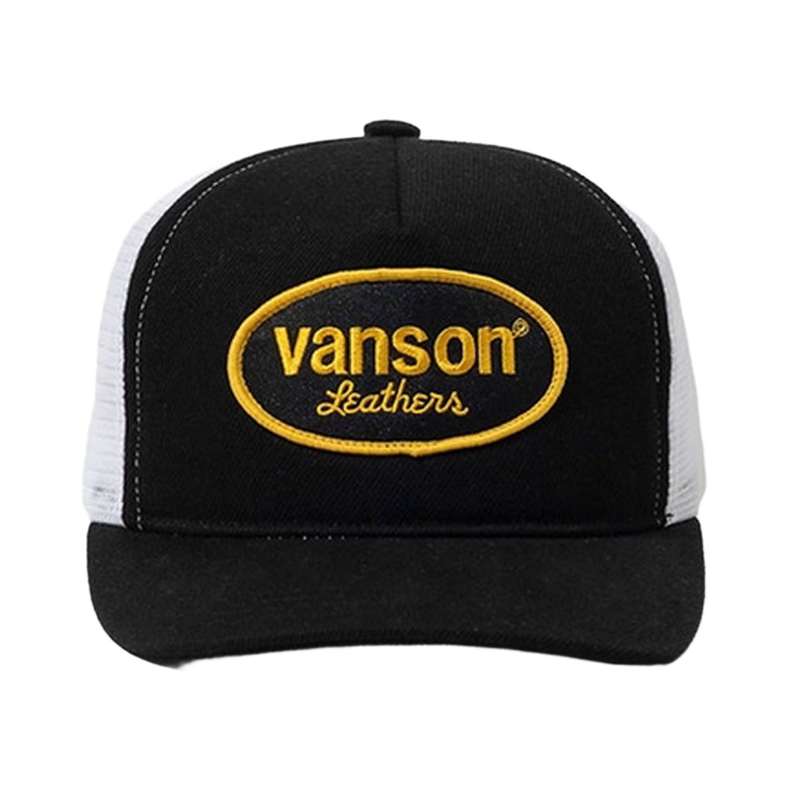벤슨 레더 오발 로고 메쉬캡 / 블랙&화이트&옐로우(Vanson Leathers Oval Logo Mesh Cap / Black & White & Yellow)
