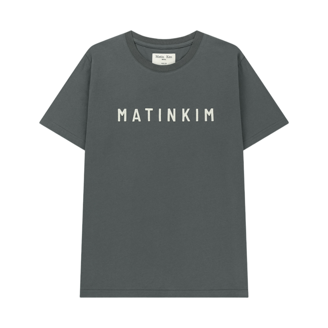 MK2634TS022MCH (W) Matin Kim Applique Felt Logo Top In Charcoal