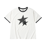 AMOU Two Star Ringer T-Shirts White