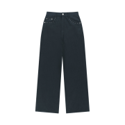 (W) Matin Kim Stud Point Color Denim Pants In Navy