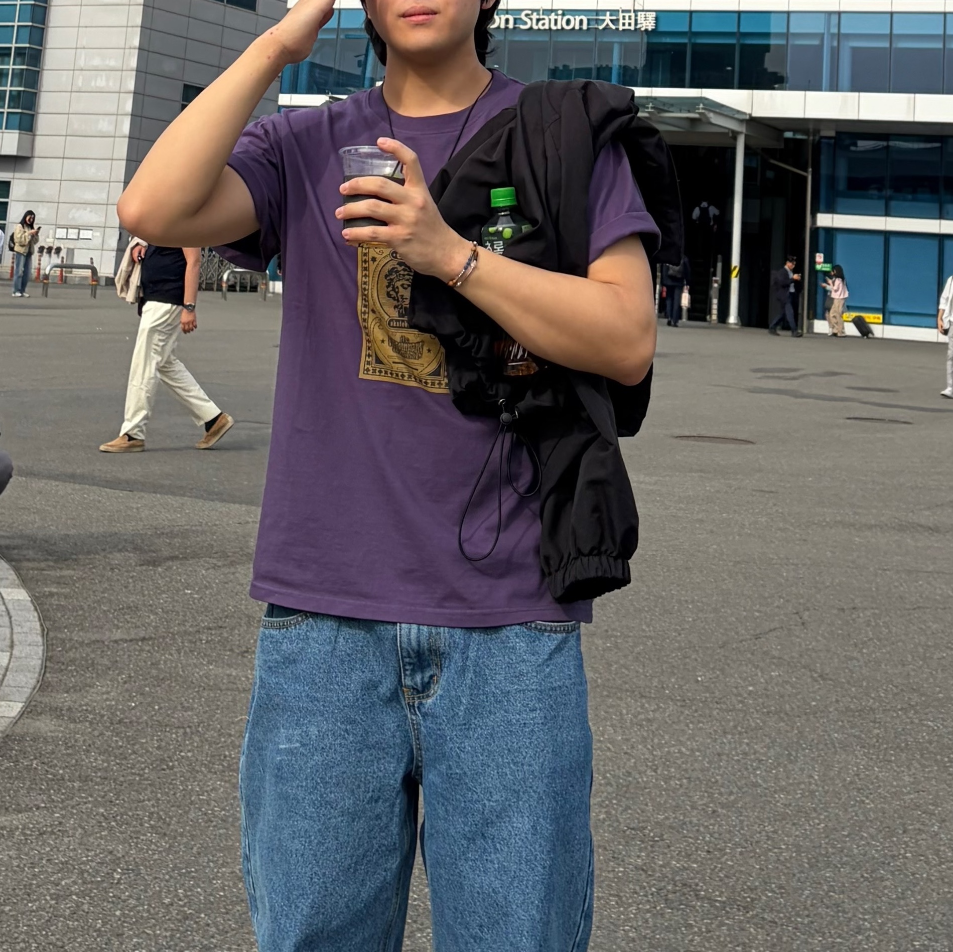 ersco F@#K Card T-shirt Purple 착용 스타일 - 2
