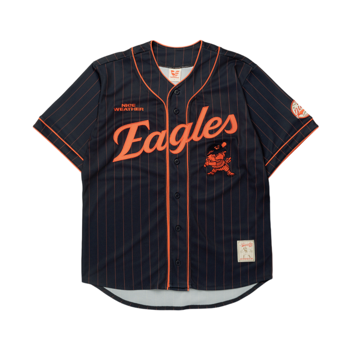 한화 이글스 x 나이스웨더 핀스트라이프 베이스볼 져지 다크 네이비(Hanwha Eagles x Nice Weather Pinstripe Baseball Jersey Dark Navy)