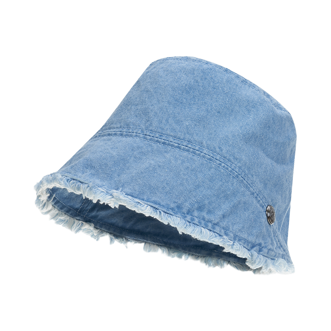 올인컴플리트 프레이드 햄 문 버킷햇 연청(Allincomplete Frayed Hem Moon Bucket Hat Light Blue Denim)