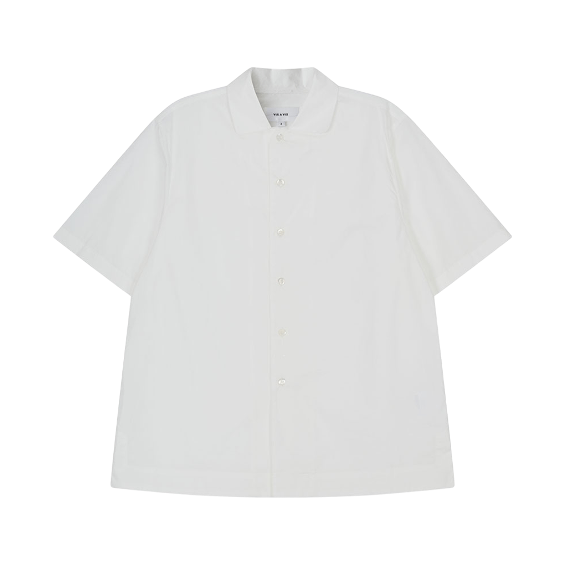 비자비 하프 슬리브드 코튼 버튼 다운 셔츠 화이트(VIS A VIS Half Sleeved Cotton Button Down Shirt White)