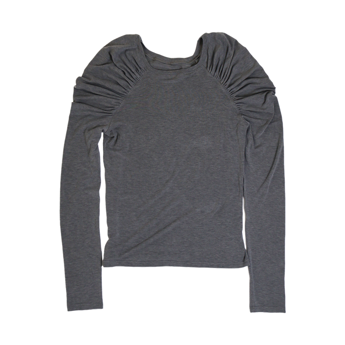 키코지 셔링 롱 슬리브 탑 그레이(kikozy Shiring long sleeve top Grey)