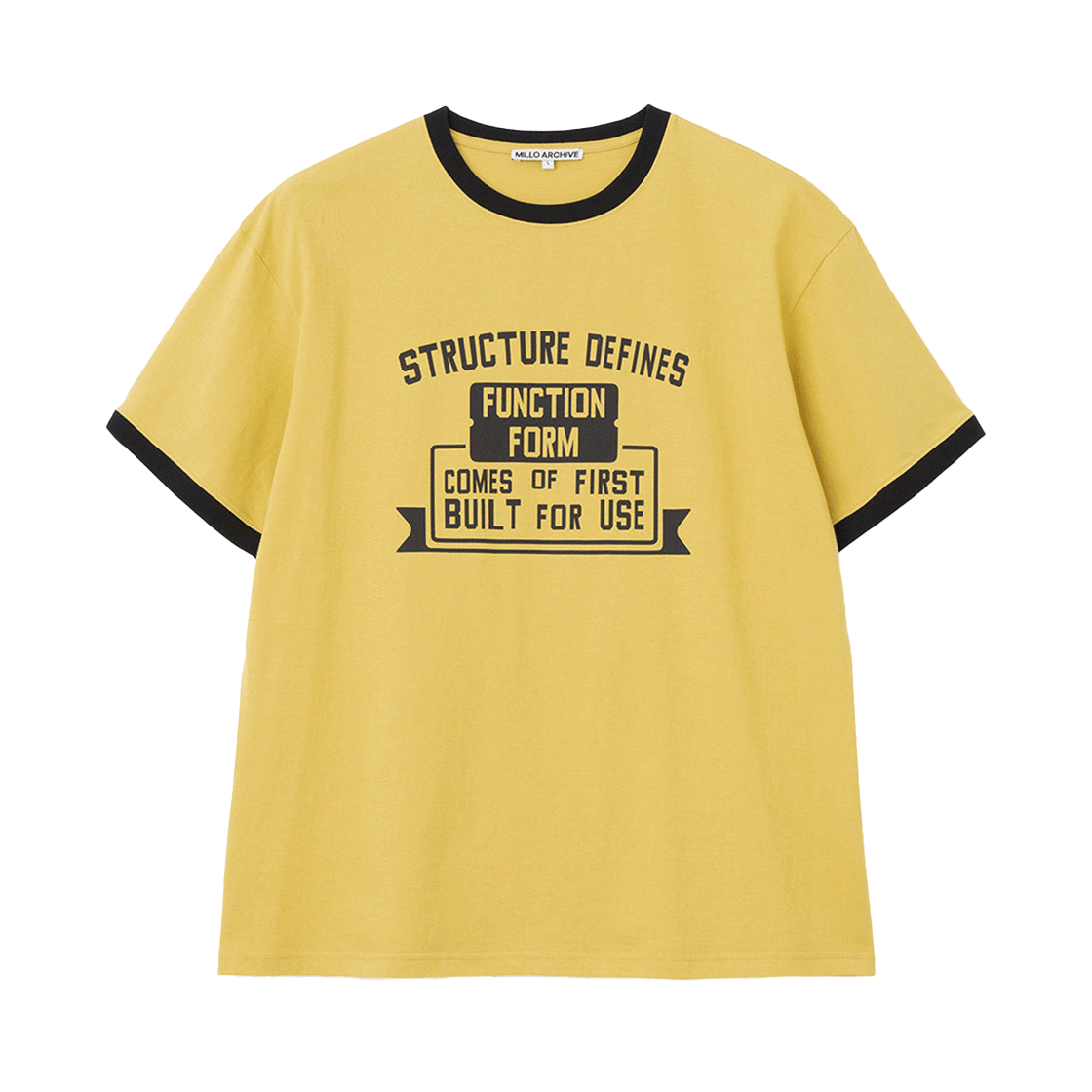 밀로 아카이브 노트 링거 티셔츠 머스타드
