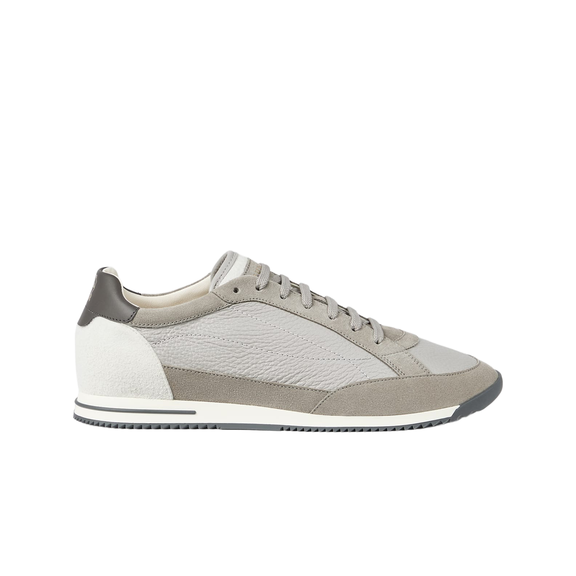 브루넬로 쿠치넬리 디어스킨 스웨이드 스니커즈 라이트 그레이(Brunello Cucinelli Deerskin and Suede Sneakers Light Grey)