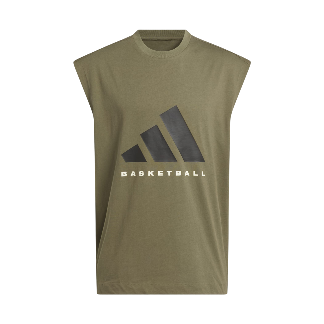 JX5589 Adidas Basketball Sleeveless T-Shirt Gender Neutral Olive Strata - KR Sizing