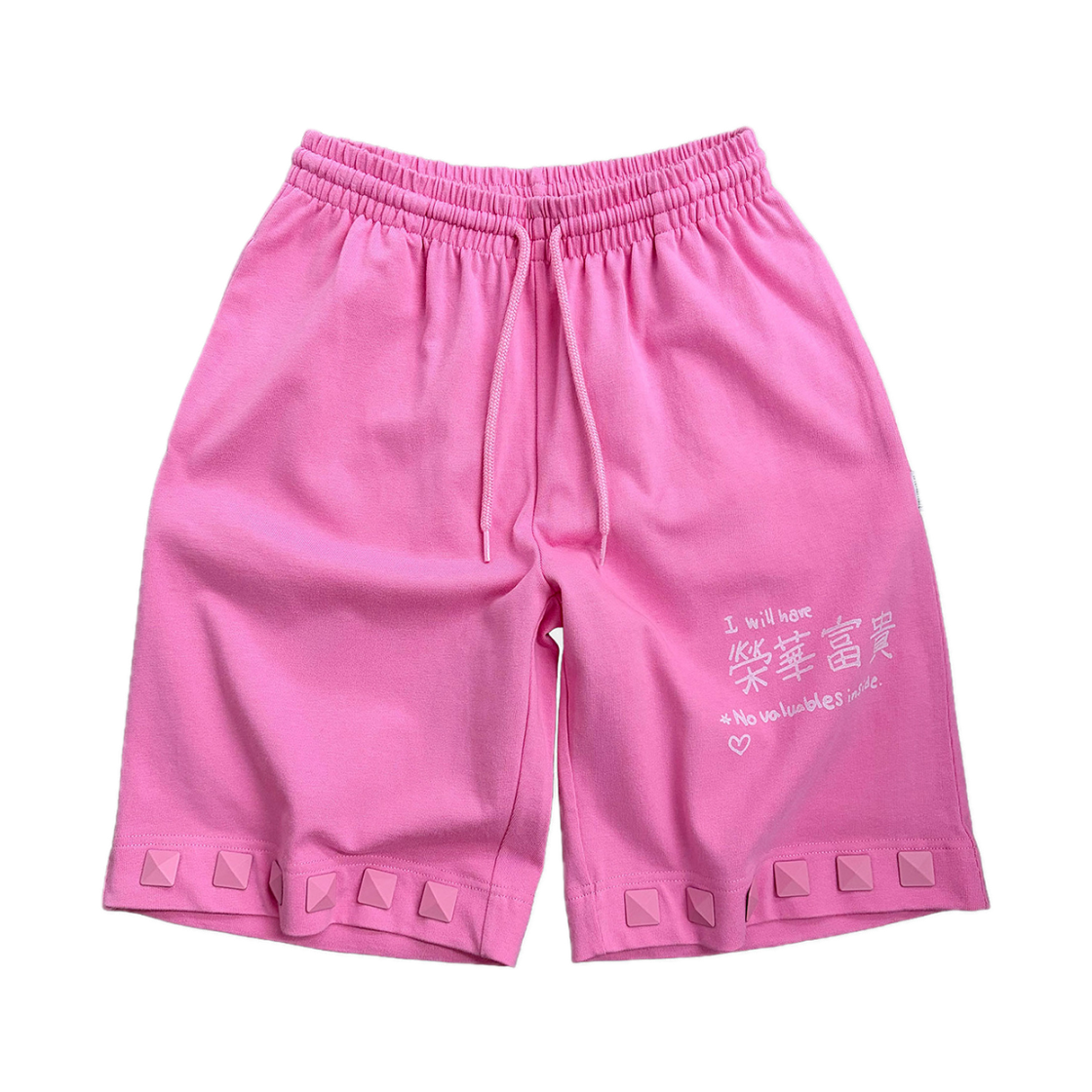 스컬프터 스터디드 버뮤다 팬츠 애시드 핑크