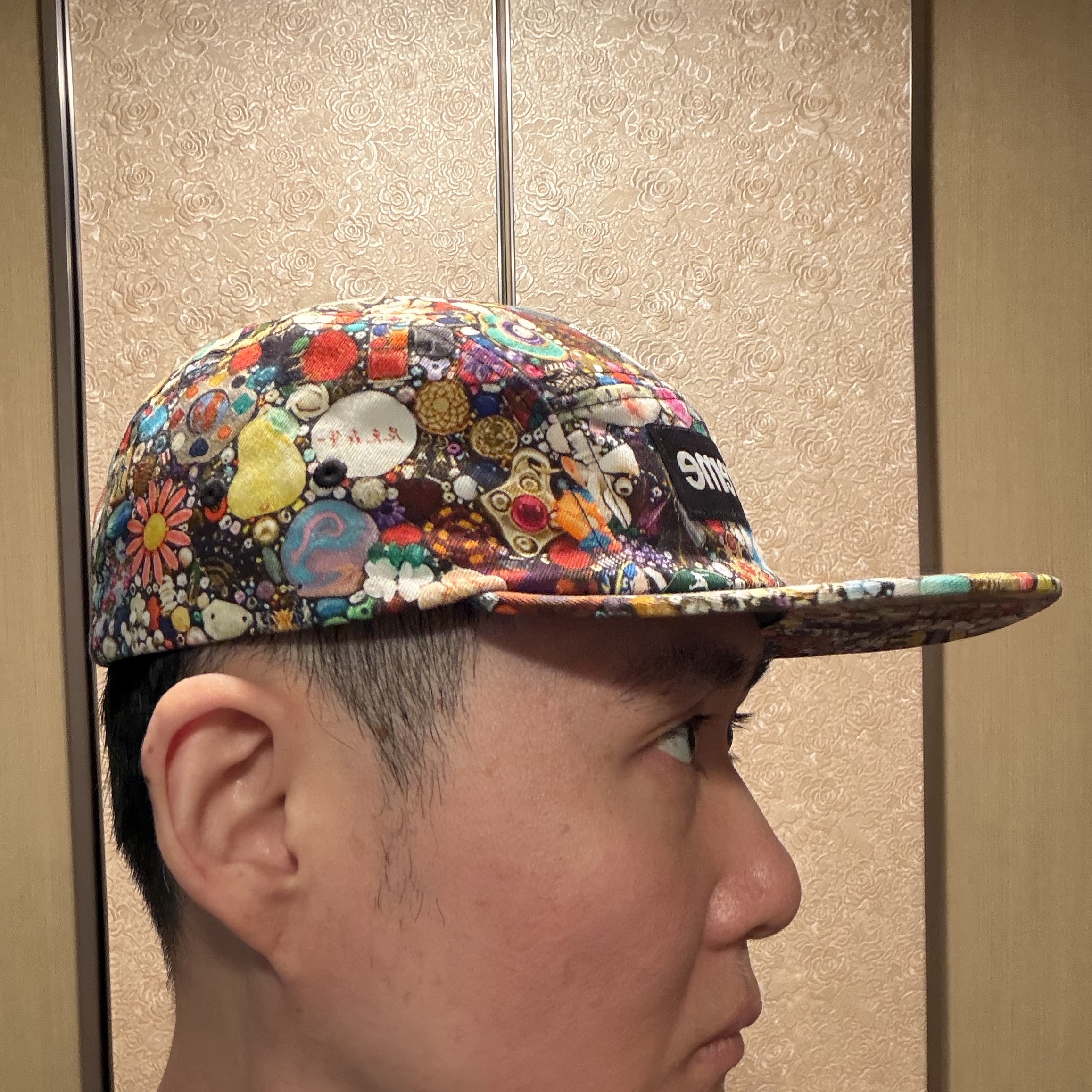 Supreme x Mike Kelley Camp Cap Multicolor - 26SS, Supreme AOI Embroidered Camp Cap Black - 25SS 착용 스타일 - 5