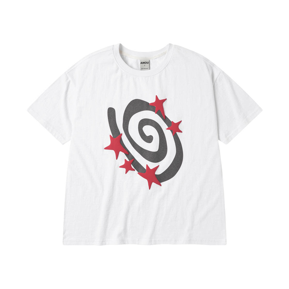 아모우 몰리 스타 하프 티셔츠 화이트(AMOU Molly Star Half T-Shirts White) - 1