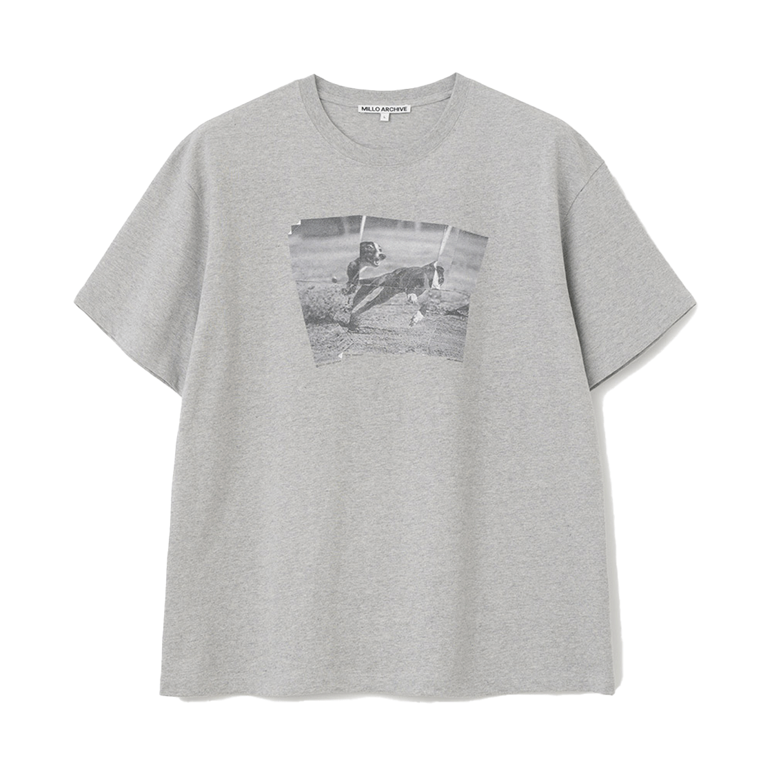 밀로 아카이브 러닝 독스 티셔츠 멜란지 그레이