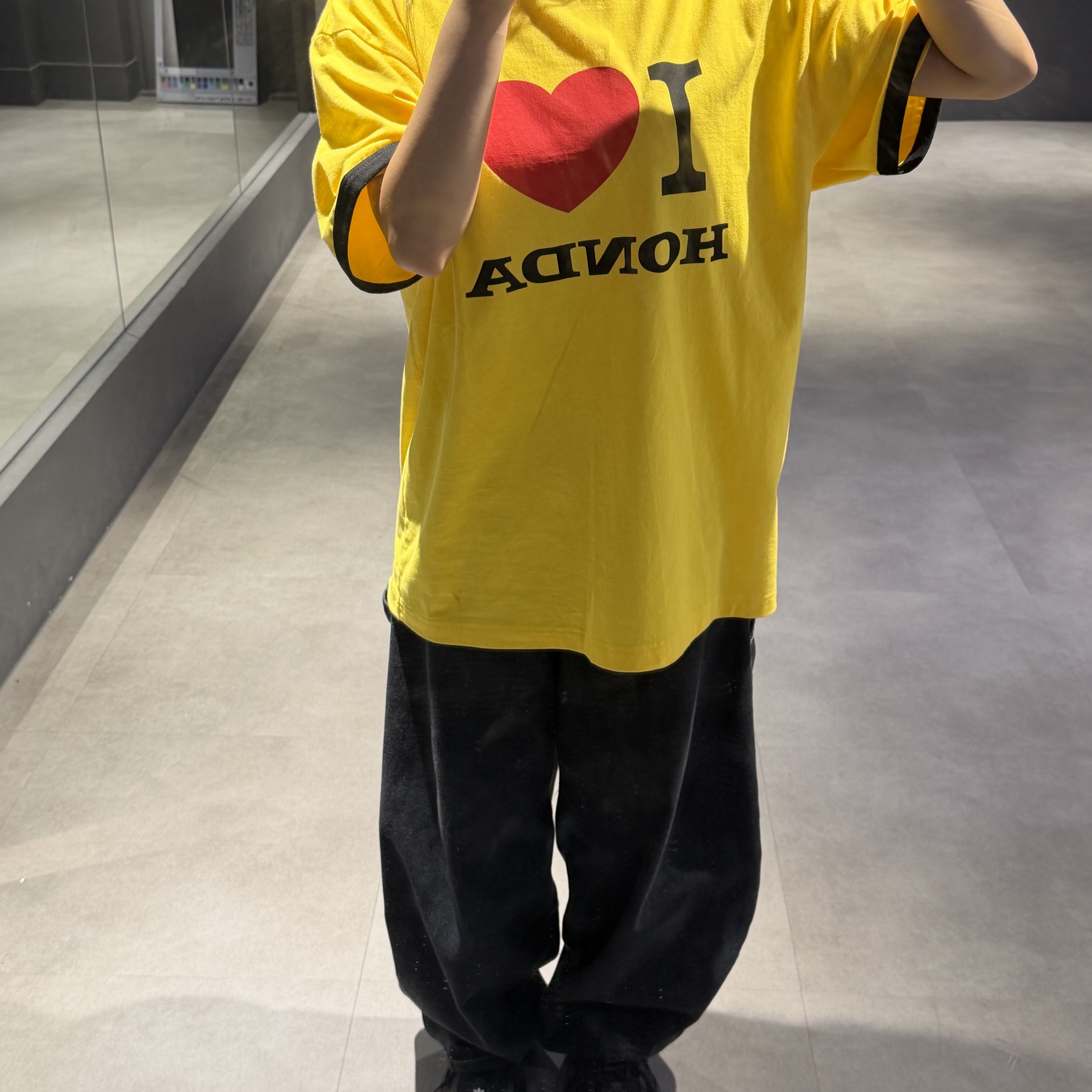 Honda I Love Honda Ringer T-shirt_Yellow 착용 스타일