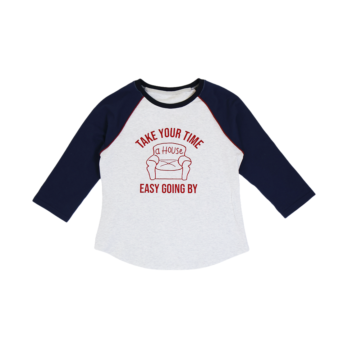 키코지 소파 레글런 티셔츠 네이비(kikozy Sofa Raglan T-shirt Navy)