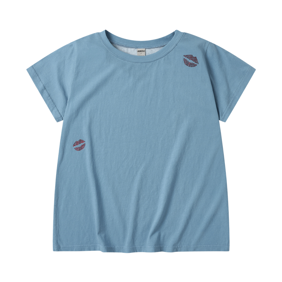 [KREAM 단독] 아모우 키스 마크 가먼트 티셔츠 더스트 블루([KREAM 단독] AMOU Kiss Mark Garment T-Shirts Dust Blue)