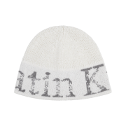 Matin Kim Cracked Logo Light Bucket Beanie In Ivory