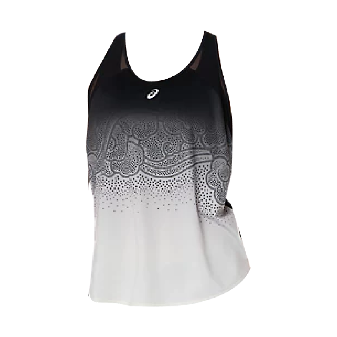 (W) 아식스 로드 러닝 페이드 탱크 퍼포먼스 블랙 크림((W) Asics Road Running Fade Tank Performance Black Cream)