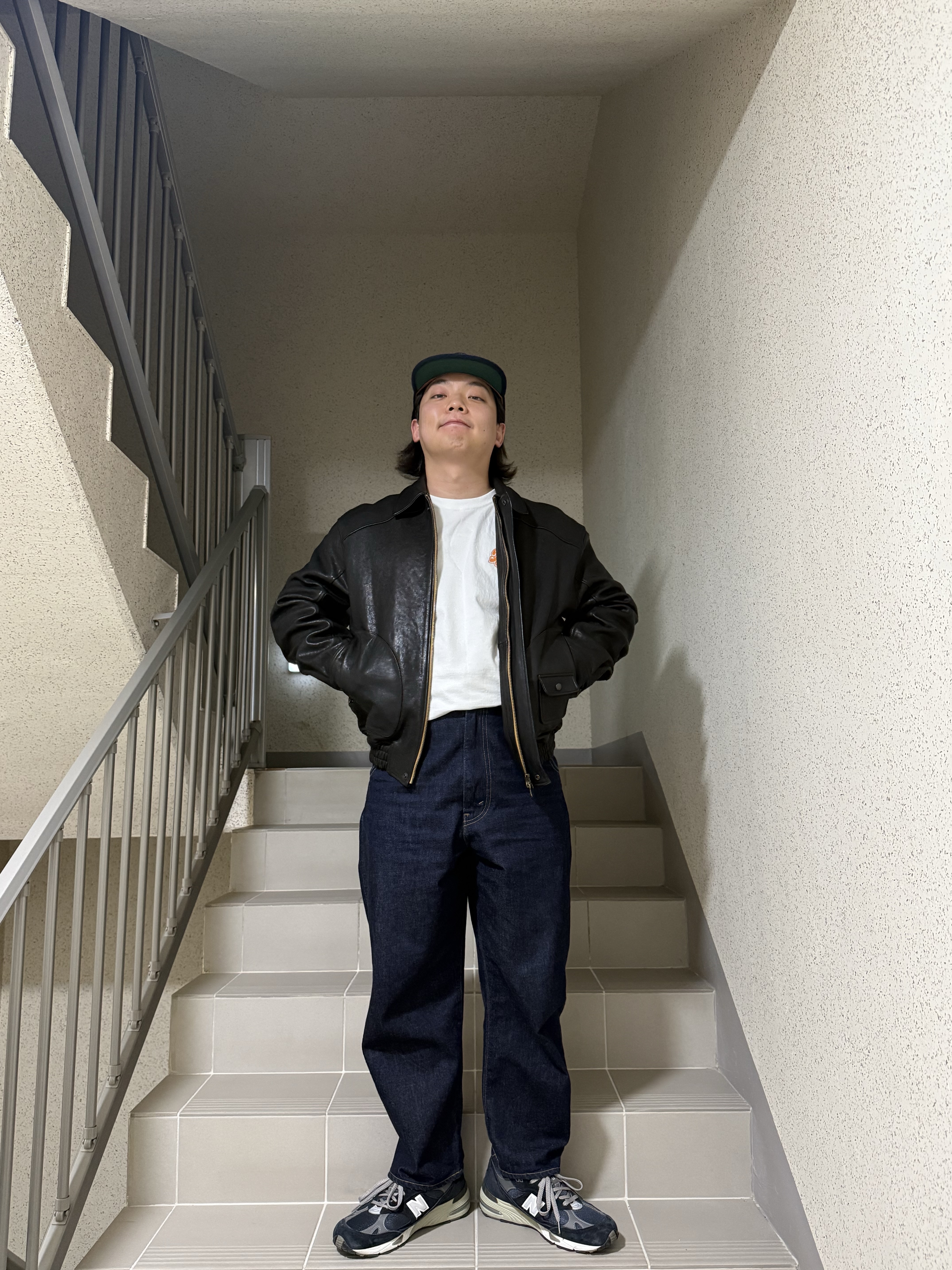 New Balance 991 Made in UK Navy 착용 스타일 - 5