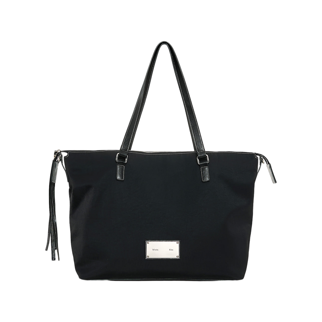 마뗑킴 마틴 로고 스티치 투웨이 빅 백 블랙(Matin Kim Matin Logo Stitch Two Way Big Bag In Black) - 2