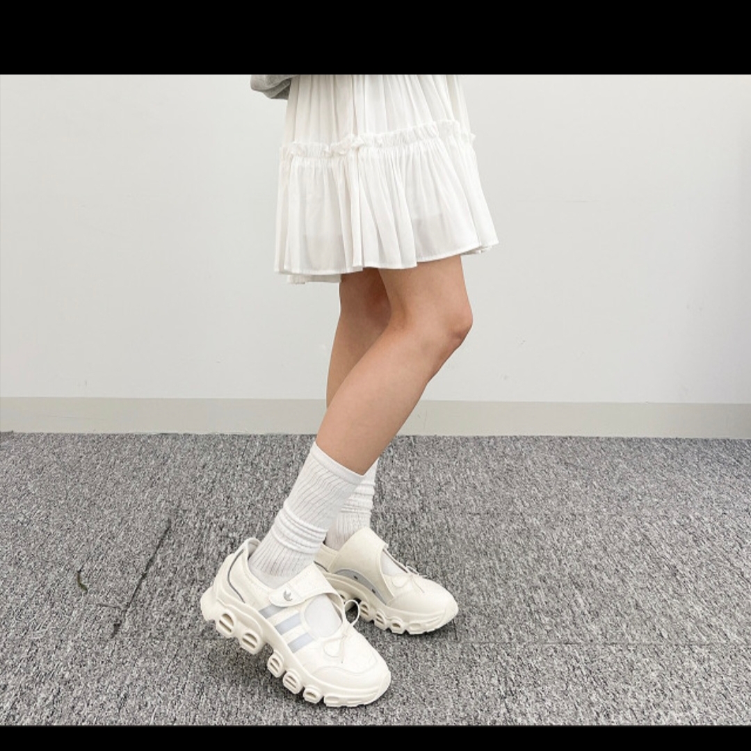(W) Adidas Adifom Megajane Cloud White Off White 착용 스타일