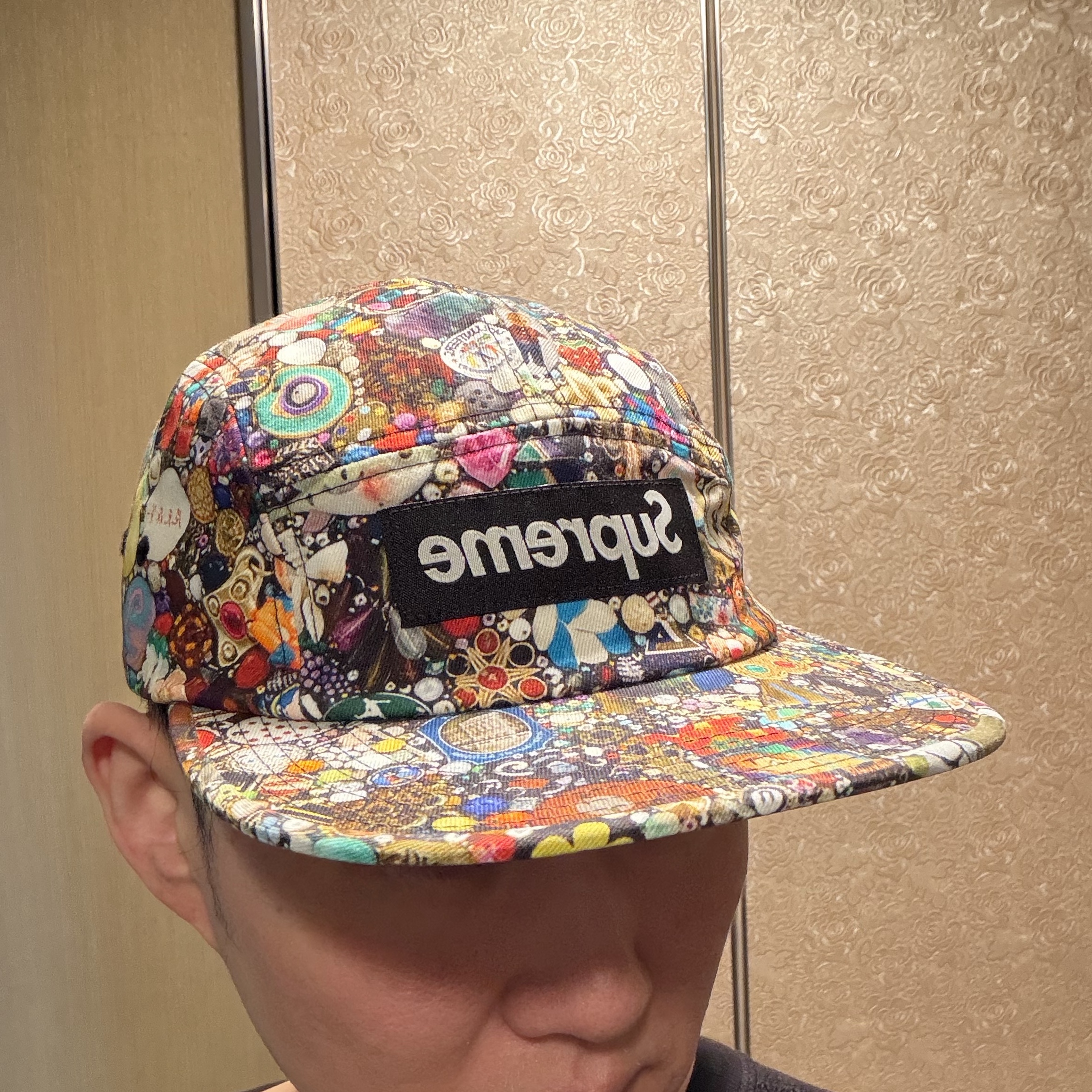 Supreme x Mike Kelley Camp Cap Multicolor - 26SS, Supreme AOI Embroidered Camp Cap Black - 25SS 착용 스타일 - 1