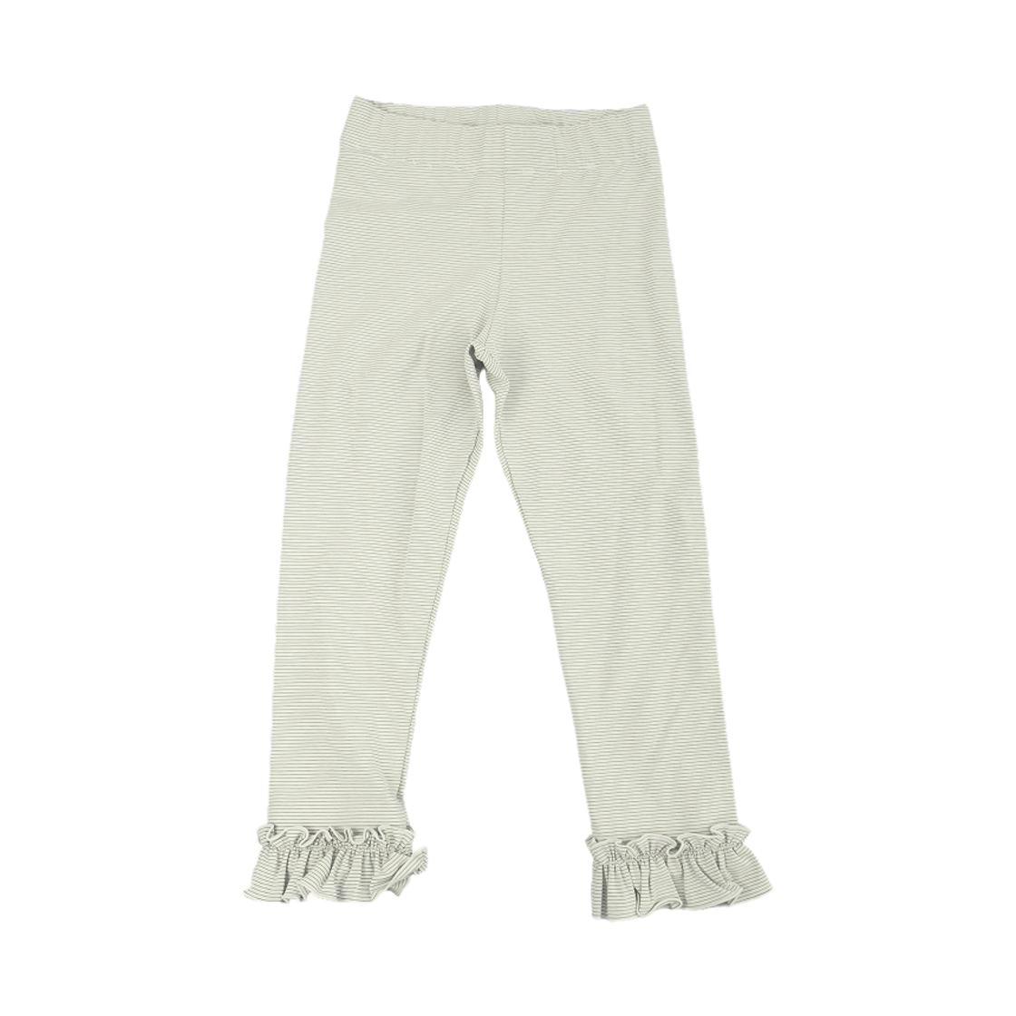 키코지 러플 스트라이프 레깅스 베이지(kikozy Ruffle Stripe Leggings Beige) - 1