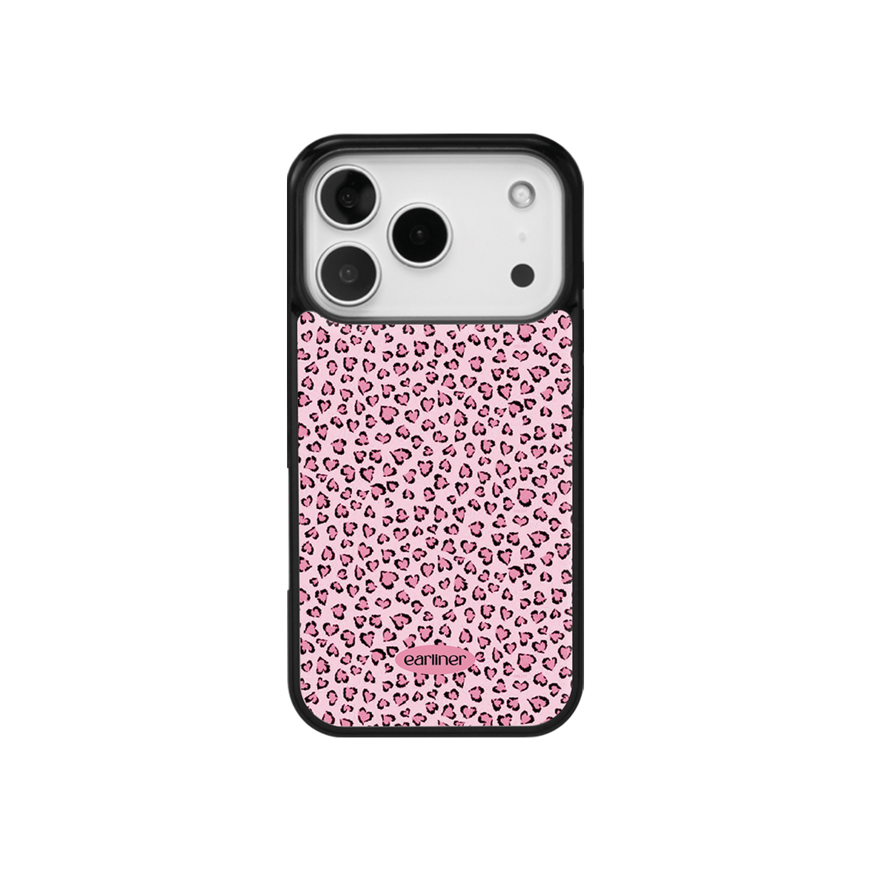 얼리너 핑크 하트 레오파드 맥세이프 글라스 범퍼 케이스(EARLINER made pink heart leopard magsafe glass bumper case)
