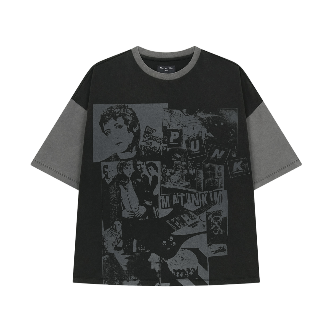 MK2634TS505HBB Matin Kim Matin Punk Graffiti Top In Black