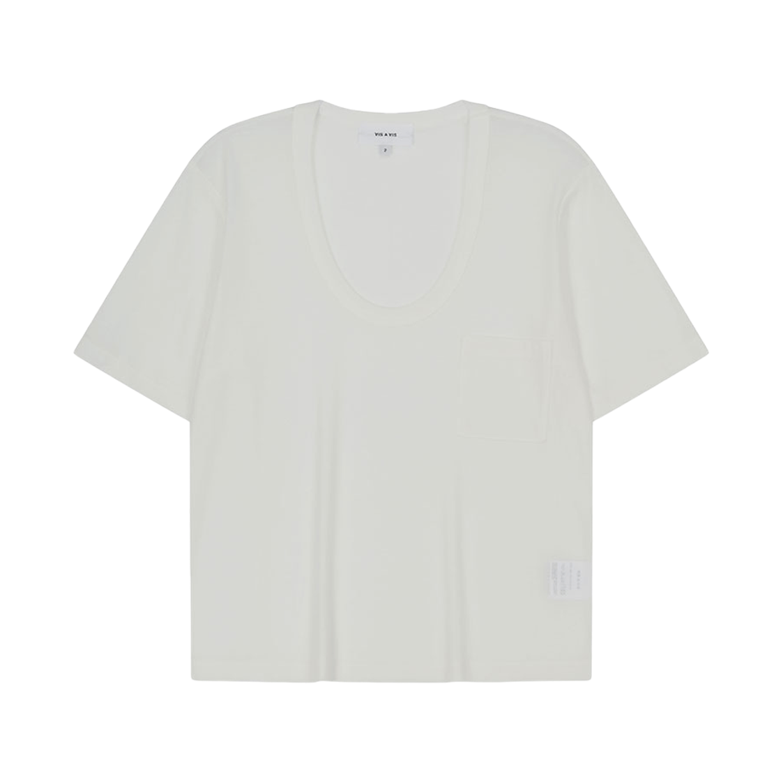 비자비 하프 슬리브드 유넥 티셔츠 화이트(VIS A VIS Half Sleeved U Neck Tee Shirt White) - 1