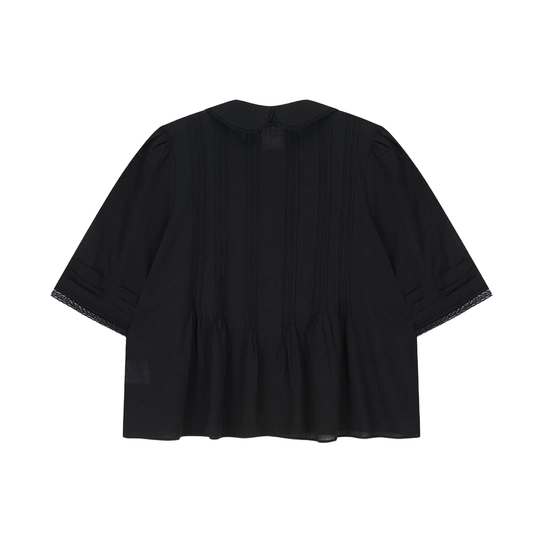 비자비 하프 슬리브드 핀턱 블라우스 블랙(VIS A VIS Half Sleeved Pintuck Blouse Black) - 2