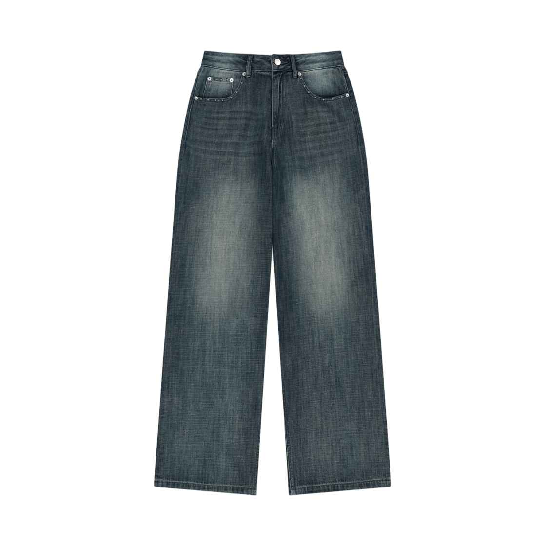(W) 마뗑킴 스터드 포인트 데님 팬츠 블루((W) Matin Kim Stud Point Denim Pants In Blue)